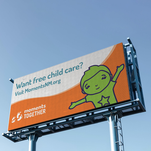 Billboard Ad for Moments Together advertising free child care